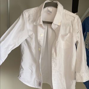 Toddler boy white button up